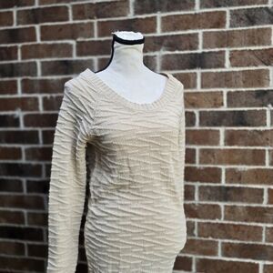 Moral Fiber Beige Knit Sweater Dress